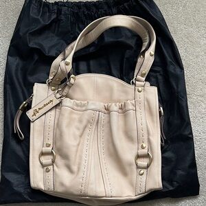 B Makowsky Beige Shoulder Bag